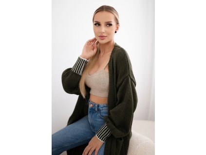 pol po Kardigan z kieszeniami khaki 30110 3