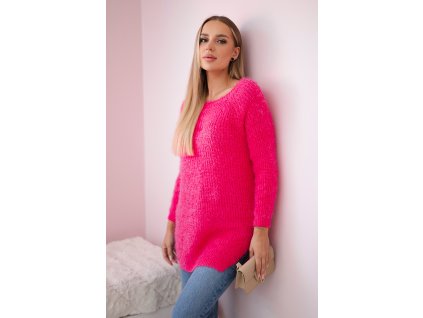 pol po Sweter z wlosem rozowy neon 30445 3