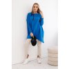 pol po Bluza oversize z asymetrycznymi bokami chabrowa 15779 1