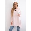 pol po Bluza oversize z asymetrycznymi bokami pudrowy roz 18319 2