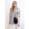 pol po Bluza oversize z asymetrycznymi bokami szara 15784 5