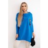 pol po Bluza oversize z asymetrycznymi bokami chabrowa 15779 3