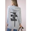 pol po Bluza z nadrukiem The world is yours szara 18267 2