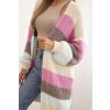 pol po Kardigan damska z welna w kolorowe pasy bezowy 34226 3