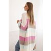 pol po Kardigan damska z welna w kolorowe pasy ecru 34230 2