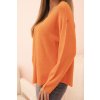 pol po Sweter damska z wiskoza z dekoltem w serek pomaranczowy 34275 2