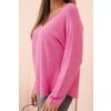 pol po Sweter damska z wiskoza z dekoltem w serek rozowy 34261 3