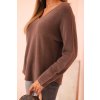 pol po Sweter damska z wiskoza z dekoltem w serek mocca 34538 4