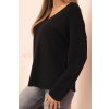 pol po Sweter damska z wiskoza z dekoltem w serek czarny 34281 3