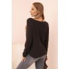 pol po Sweter damska z wiskoza z dekoltem w serek brazowy 34282 2