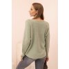 pol po Sweter damska z wiskoza z dekoltem w serek jasny khaki 34283 3