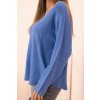 pol po Sweter damska z wiskoza z dekoltem w serek ciemno jeansowy 34263 3