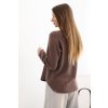 pol po Sweterek damska z wiskozy z dlugim rekawem i okraglym dekoltem mocca 34319 1