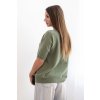 pol po Sweter damski z wiskozy z krotkim rekawem khaki 34561 2