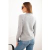 pol po Sweter damski z polgolfem z miekkiej dzianiny szary 34702 2
