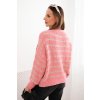 pol po Sweter damski w paski z welna o luznym kroju rozowy 35255 1