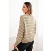 pol po Sweter damski w paski z welna o luznym kroju khaki 35257 2