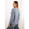 pol po Sweter damski z welna z dlugim rekawem i okraglym dekoltem jeansowy 35681 2