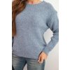 pol po Sweter damski z welna z dlugim rekawem i okraglym dekoltem jeansowy 35681 3