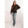 pol po Sweter damski z welna z dlugim rekawem i okraglym dekoltem brazowy 35677 1