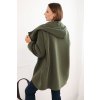 pol po Bluza damska ocieplana z kapturem i asymetrycznym zamkiem khaki 35717 2