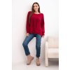 pol po Sweter damski z dluzszym tylem i tloczona gwiazda bordowy 36152 1