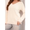 pol po Sweter damski z welna z dekoltem V ecru 36435 4