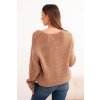 pol po Sweter damski z domieszka welny z dekoltem V camelowy 36480 2