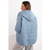 pol po Kurtka damska wiosenna pikowana z kapturem i zamkiem jeansowa 36708 2