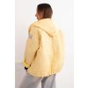 pol po Kurtka damska wiosenna pikowana z kapturem i zamkiem zolta 36704 2