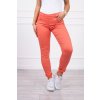 pol po Spodnie kolorowy jeans ciemno morelowe 31193 2