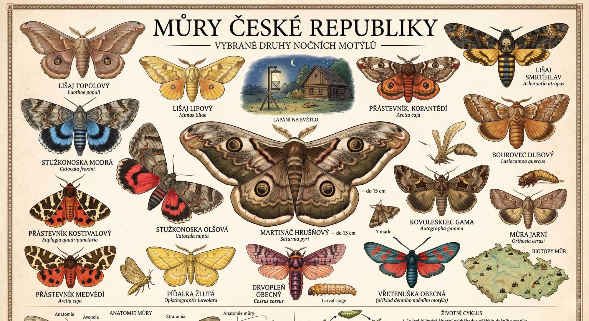 Můry České republiky – poznávačka a průvodce nočními motýly