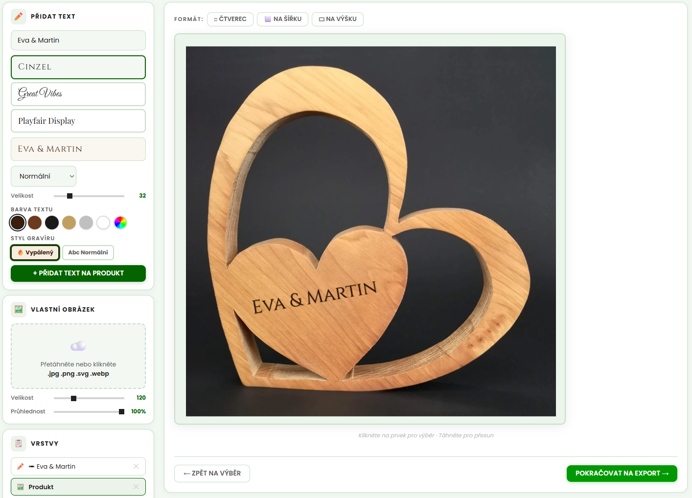 Jak si navrhnout vlastní gravír do dřeva – online designer Amadea krok za krokem