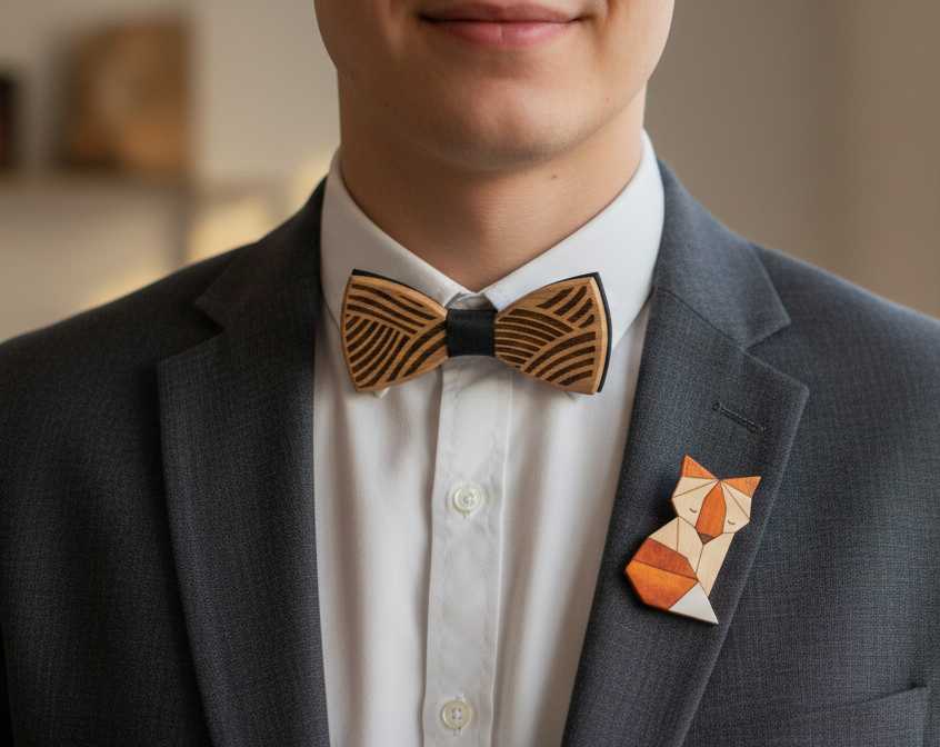 Dřevěné motýlky a přírodní módní doplňky