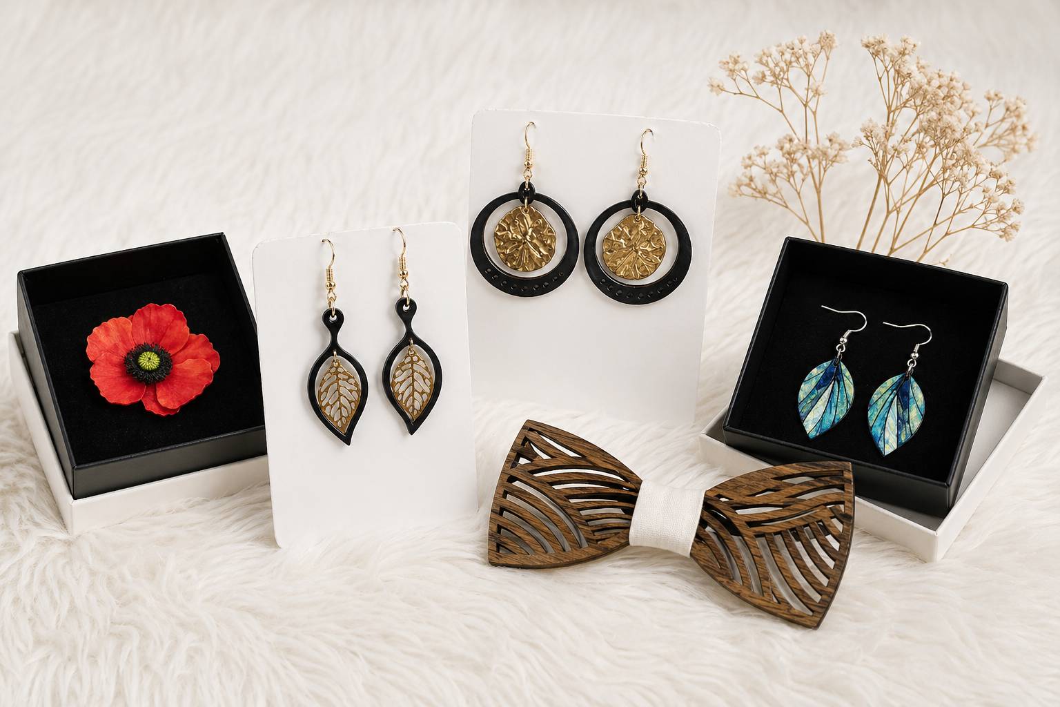 Holzschmuck und Modeaccessoires