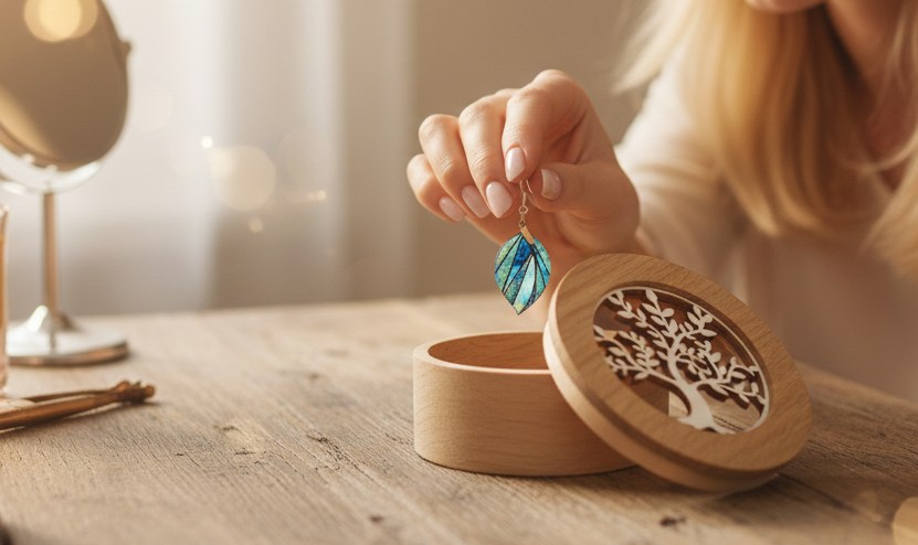 Dřevěné šperky pro maminku