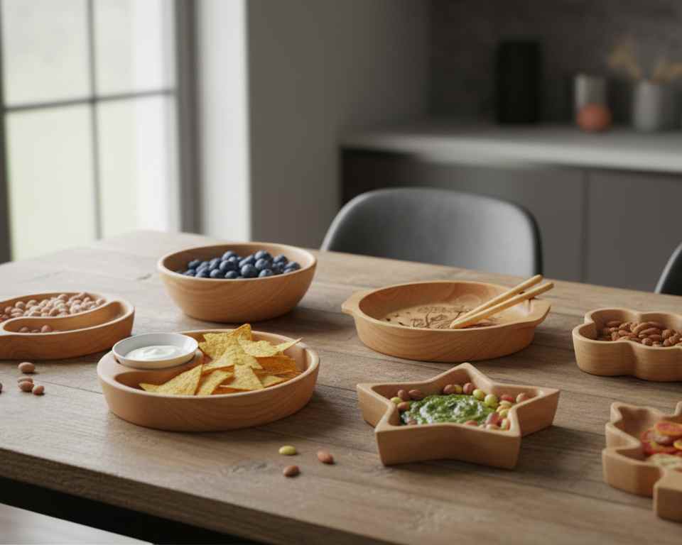 Dřevěné misky a talíře