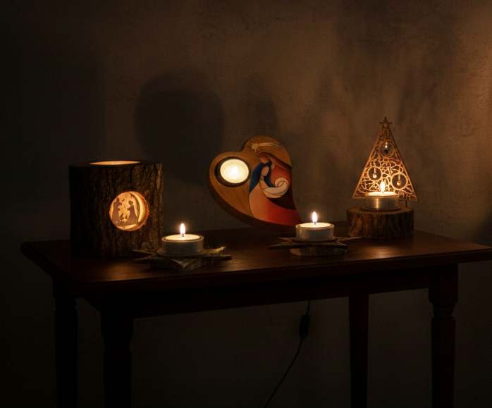 Svícny a lucerny ze dřeva