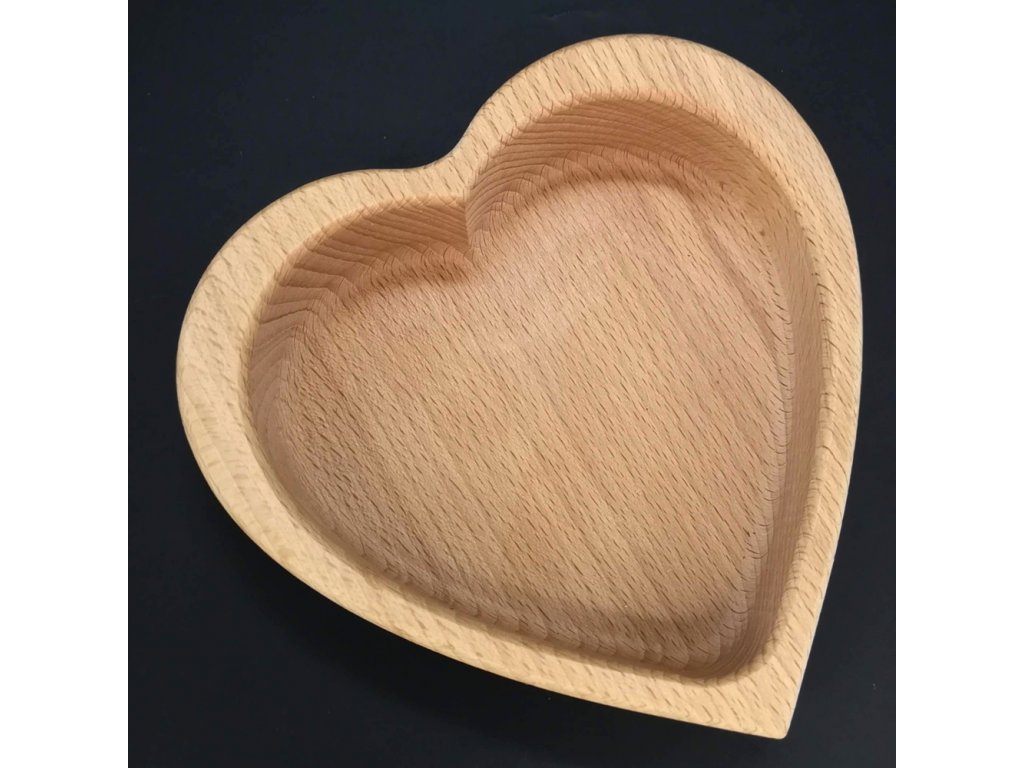Dřevěná miska ve tvaru srdce, masivní dřevo, rozměr 17,5x17,5x4,5 cm -  Dřevěný obchůdek AMADEA, Dřevěné dekorace, dřevěné ozdoby, dřevěné šperky,  dřevěné módních doplňky, dřevěné suvenýry, dřevěné nádobí, dřevěné  kuchyňské potřeby, dřevěné stolovací