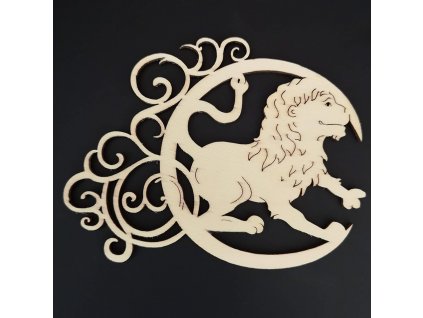 dřevěná ozdoba znamení lev
