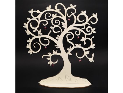Wooden 3D tree with decorations, height 40 cm