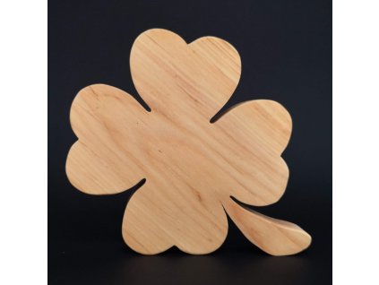 Wooden four-leaf clover decoration, solid wood, 20x18 cm