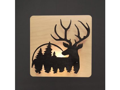 dřevěná svítící dekorace jelen