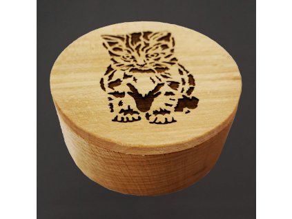 dřevěná krabička kočka