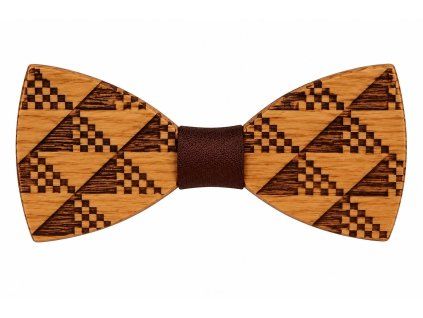 Wooden bow tie for a suit - triangles 11 cm