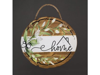 Sign made of solid wood for hanging with the text Home 30 cm, Czech product