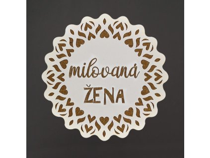 dřevěný podtácek s textem