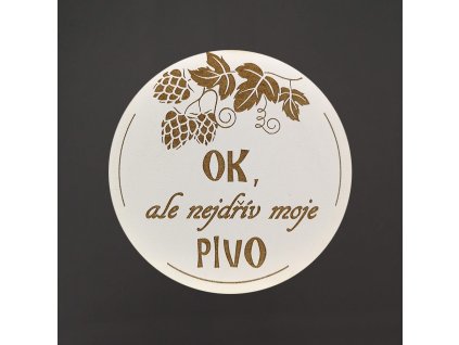 dřevěný podtácek s textem