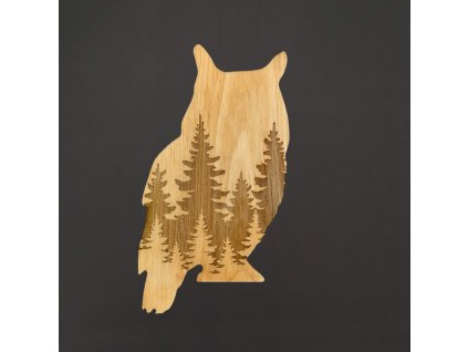 dřevěná dekorace sova