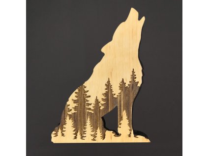 dřevěná dekorace vlk